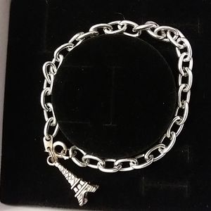 Silver Charm bracelet/ Eiffel Tower charm